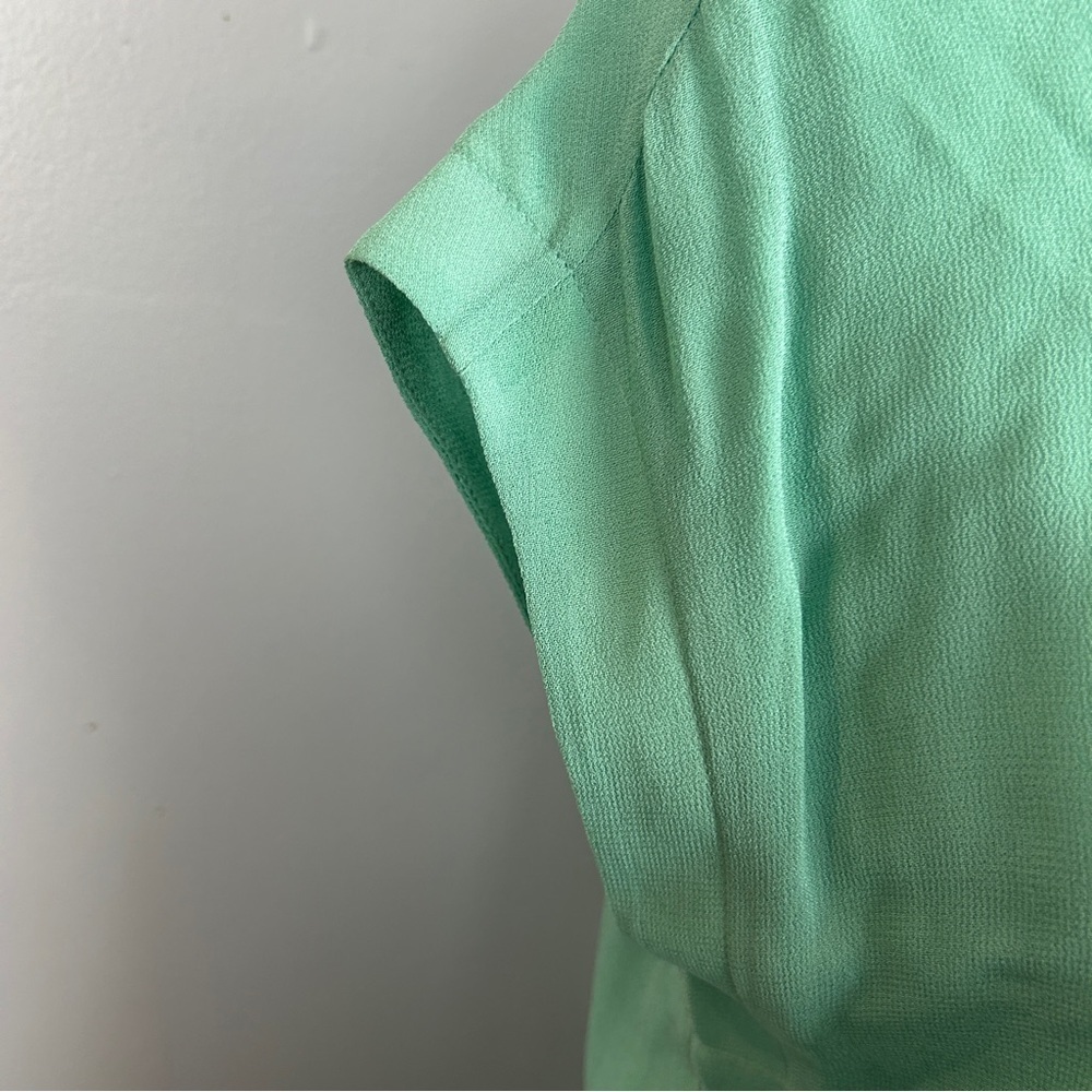 Escada Sport Dafari Chiffon Cap Sleeve Button Dress Size 34 Mint Green - Picture 14 of 15